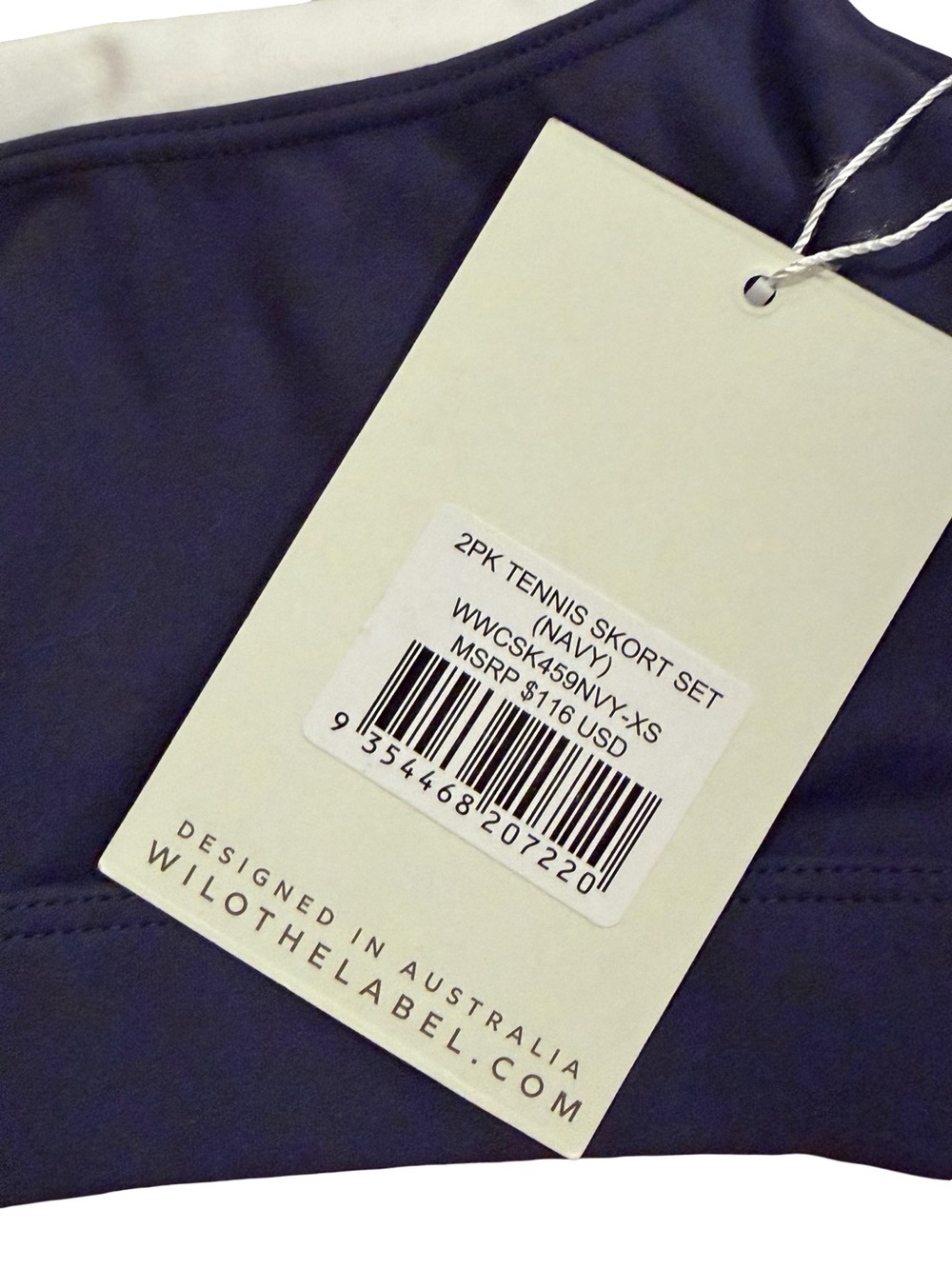 Wilo The Label Double Layer Sports Bra & Skort Set Navy XS NWT - Picture 7 of 7